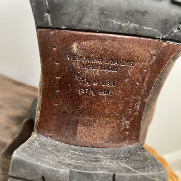 VERA WANG Lavender label Brown Suede Leather Buckle Western Mid Calf‎ Boots 7.5 - Picture 6 of 10